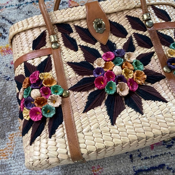 Straw Basket Bag Handbag - Picture 5 of 9